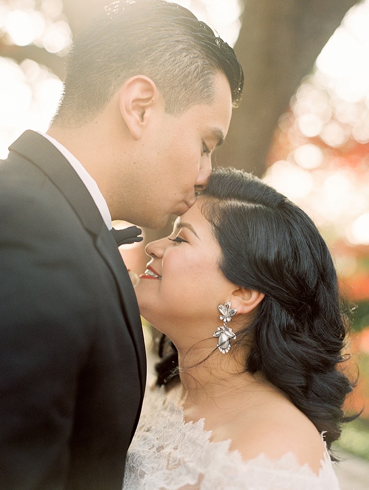 Bride Groom Kiss Lace Off Shoulder Modern Romantic Winter Wedding Texas http://www.albarosephotography.com/
