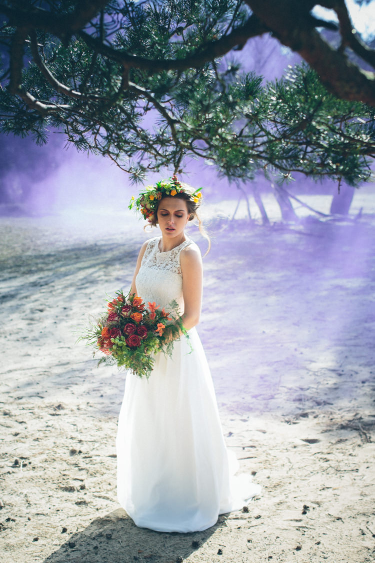 Smoke Bomb Wedding Portraits Images Photographs http://www.leentjeloveslight.com/