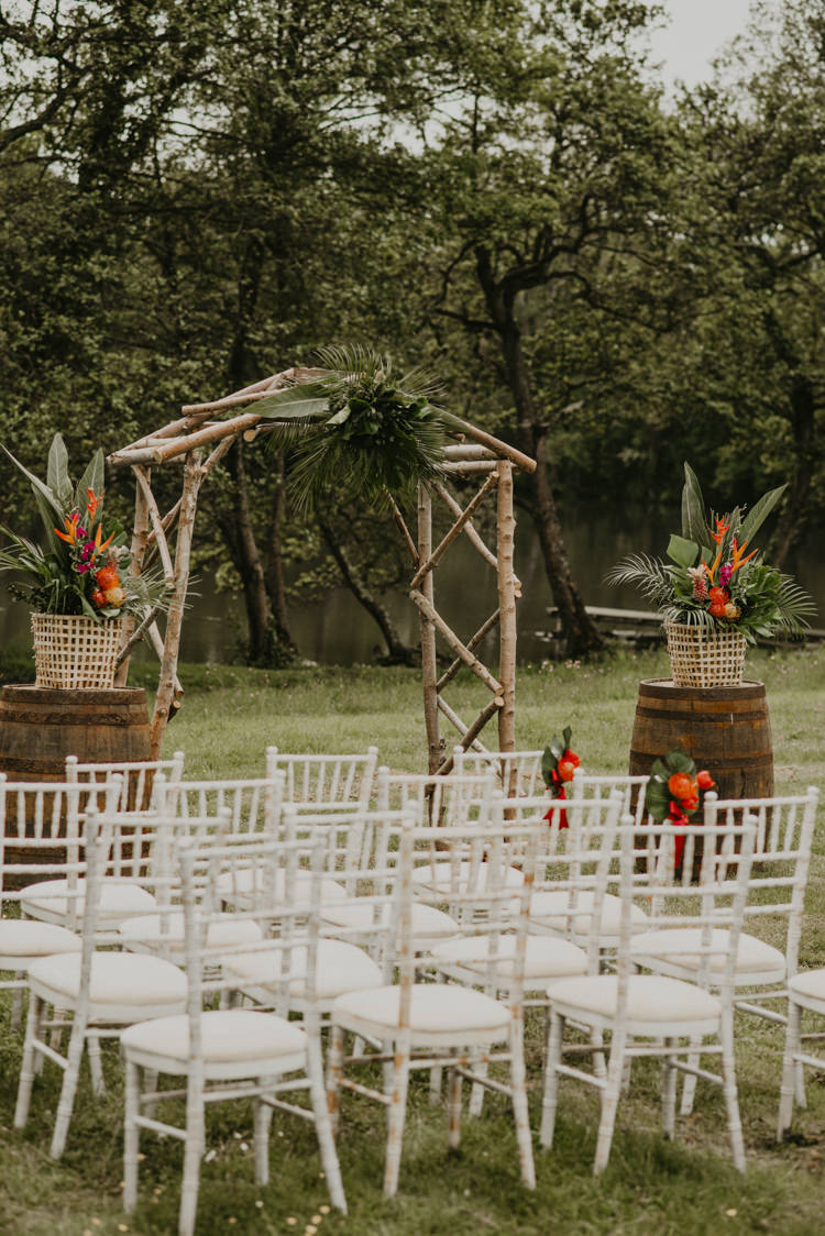 Outdoor Ceremony Arch Flowers Vibrant Tropical Wedding Ideas http://foto-memories.co.uk/