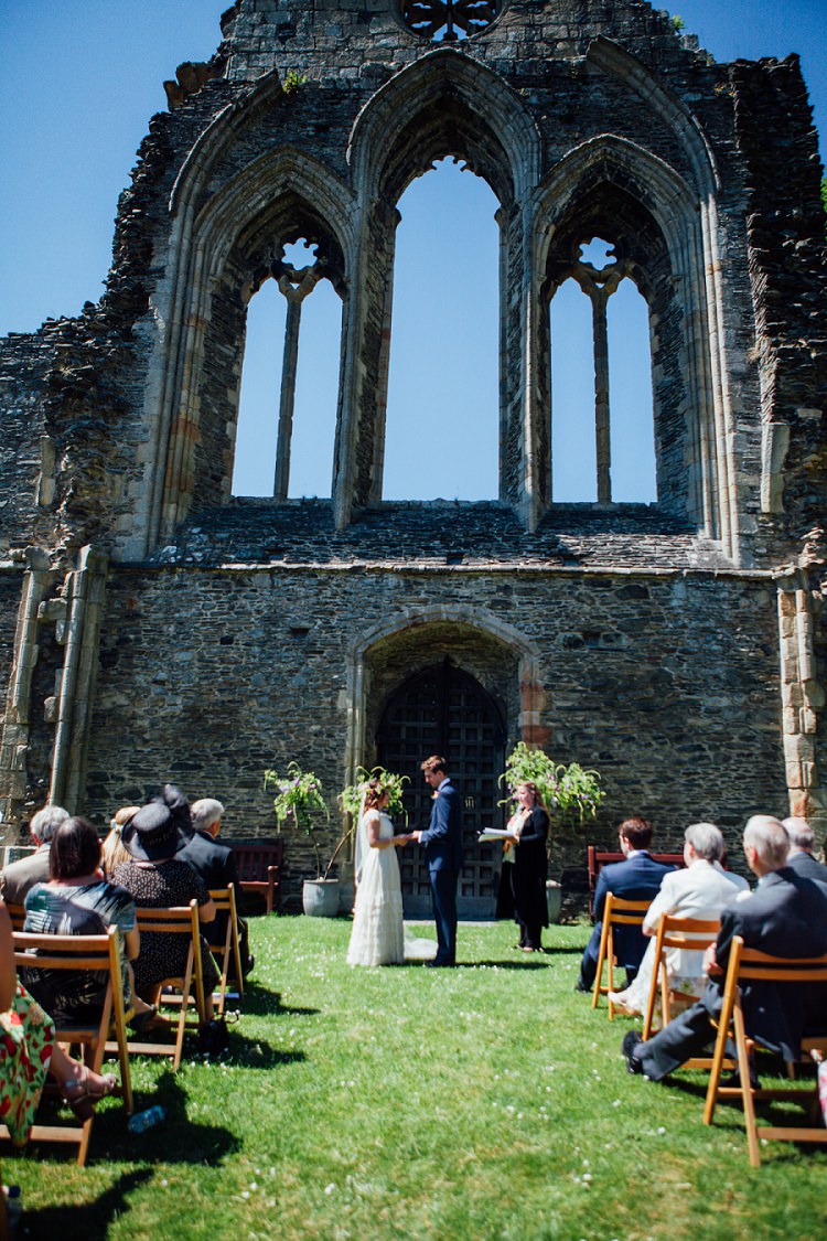Valle Crucis Abbey Ceremony Eco Friendly Floral Filled Wedding http://kellyjphotography.co.uk/