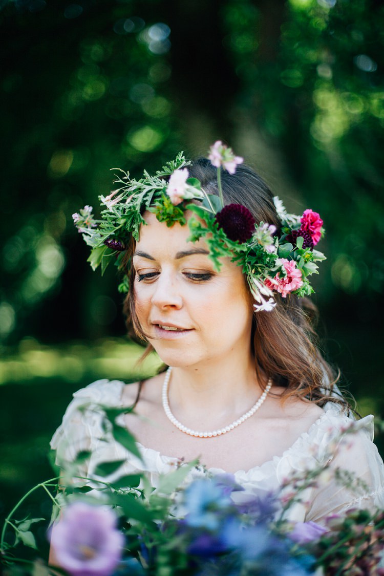 Flower Crown Make Up Bride Bridal Eco Friendly Floral Filled Wedding http://kellyjphotography.co.uk/