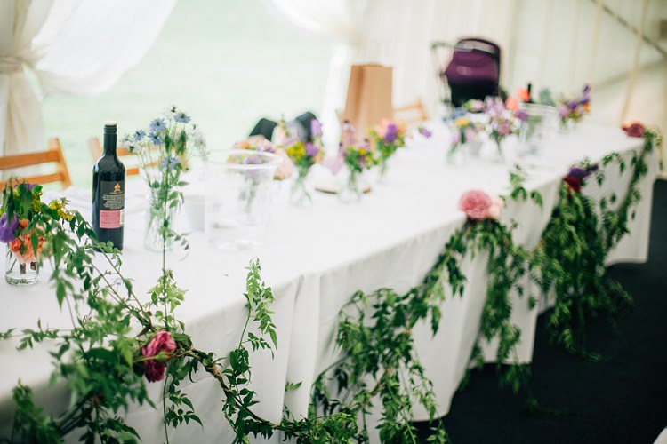 Greenery Foliage Swag Top Table Eco Friendly Floral Filled Wedding http://kellyjphotography.co.uk/
