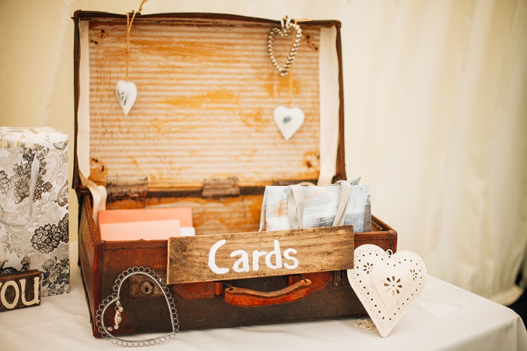 Card Suitcase Eco Friendly Floral Filled Wedding http://kellyjphotography.co.uk/