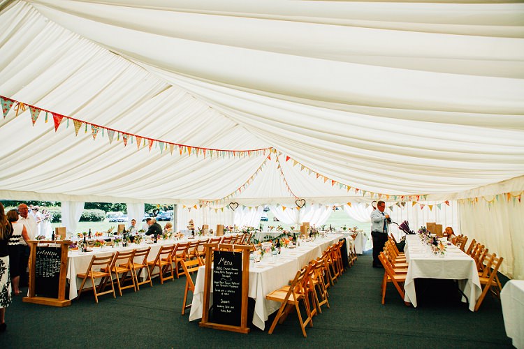 Marquee Bunting Eco Friendly Floral Filled Wedding http://kellyjphotography.co.uk/