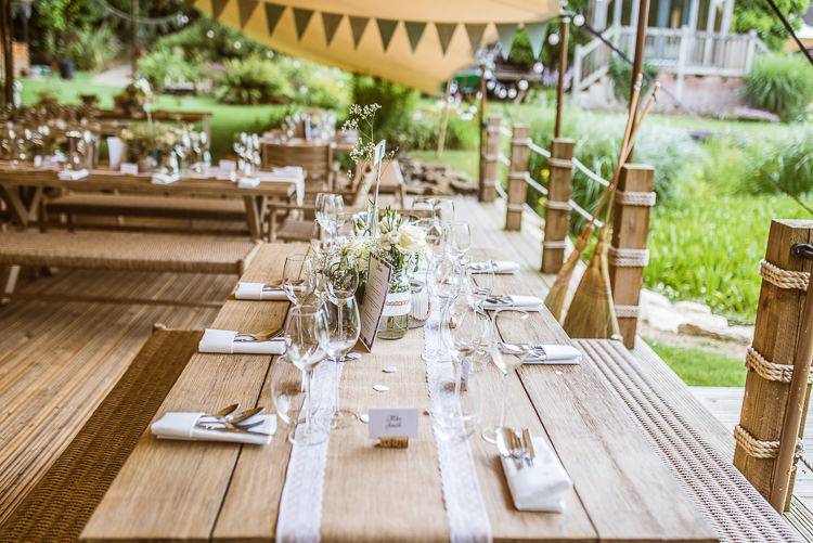 Hessian Lace Table Runner Laid Back Summer Garden Party Wedding Stretch Tent http://joemallenphotography.co.uk/