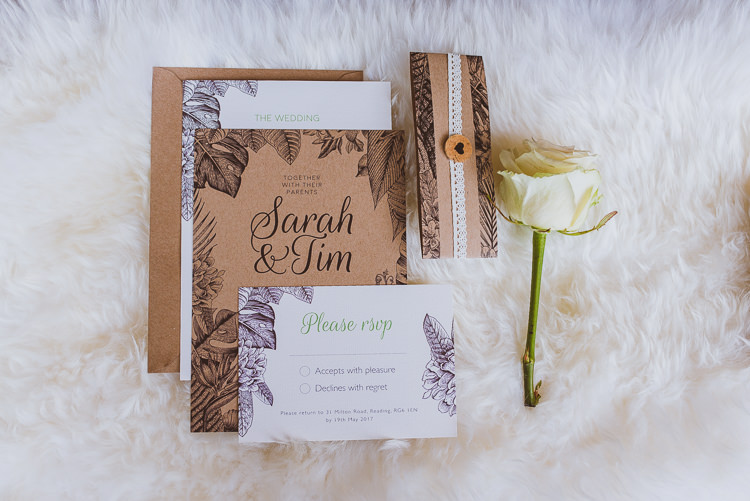Botanical Stationery Invitations Laid Back Summer Garden Party Wedding Stretch Tent http://joemallenphotography.co.uk/