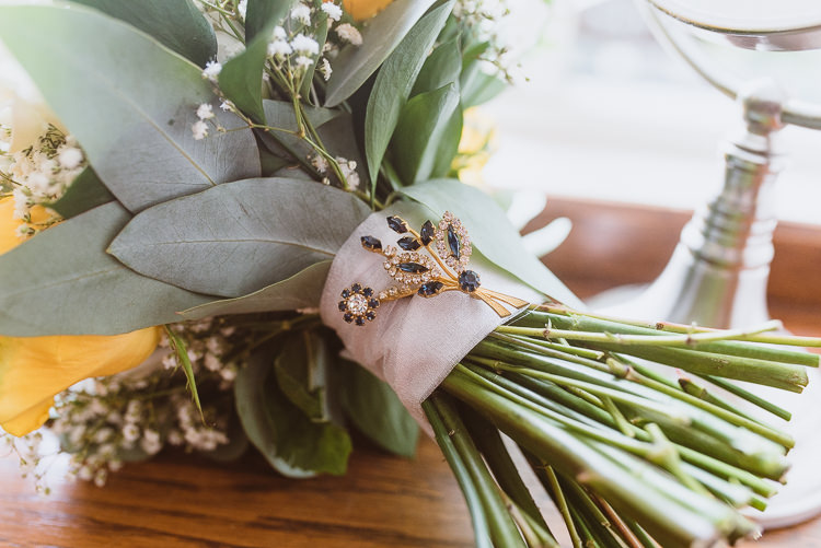 Bouquet Brooch Laid Back Summer Garden Party Wedding Stretch Tent http://joemallenphotography.co.uk/