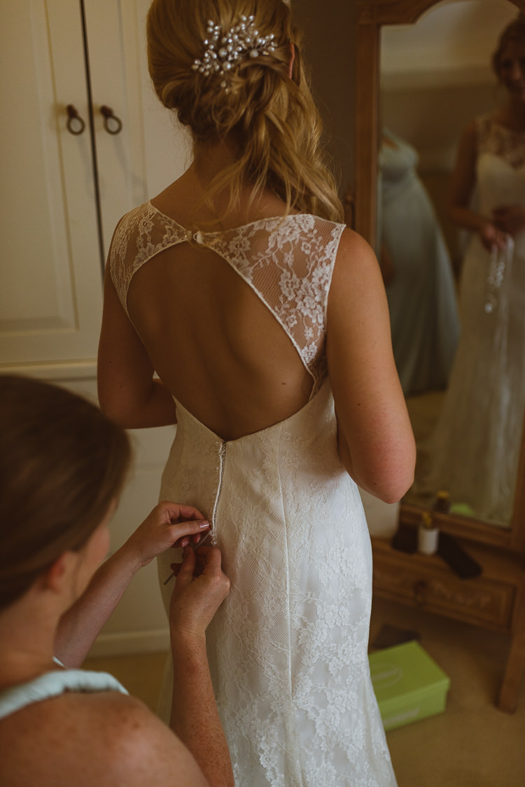 Key Hole Back Dress Gown Bride Bridal Lace Laid Back Summer Garden Party Wedding Stretch Tent http://joemallenphotography.co.uk/
