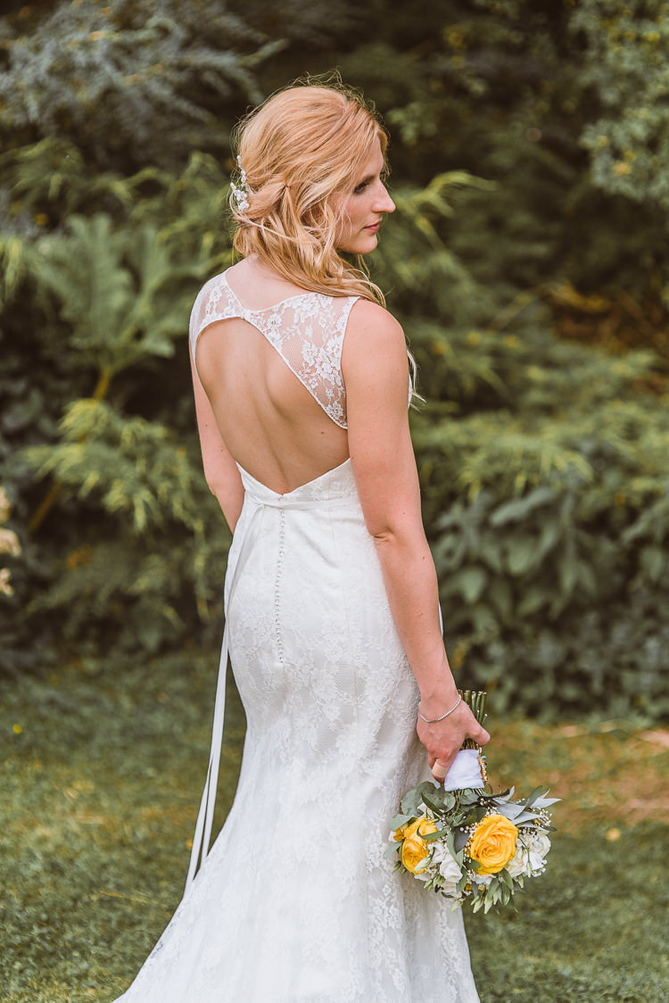 Key Hole Back Dress Gown Lace Bride Bridal Laid Back Summer Garden Party Wedding Stretch Tent http://joemallenphotography.co.uk/