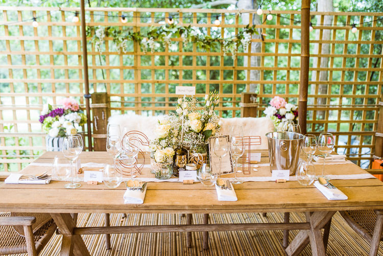 Rustic Tables Decorations Laid Back Summer Garden Party Wedding Stretch Tent http://joemallenphotography.co.uk/