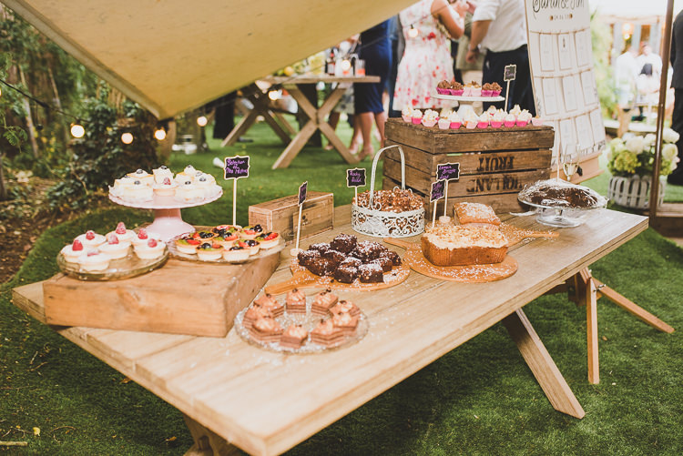 Cake Table Treats Dessert Laid Back Summer Garden Party Wedding Stretch Tent http://joemallenphotography.co.uk/
