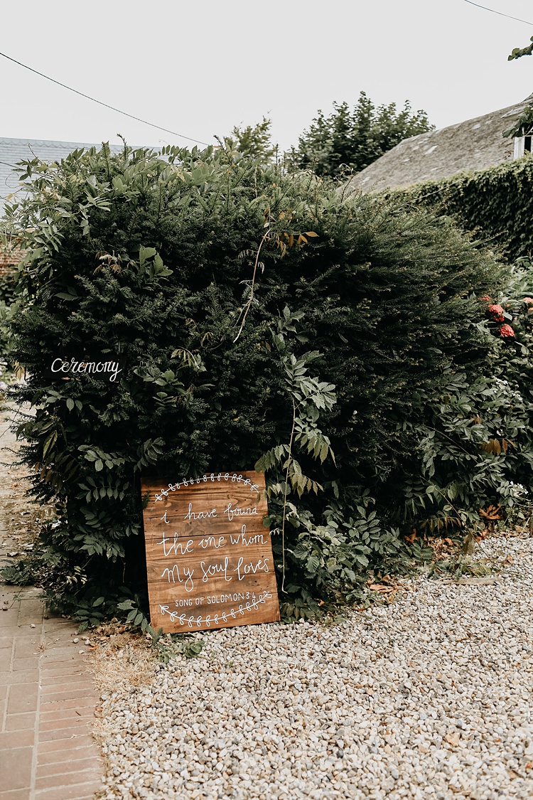 Wooden Sign Calligraphy Rustic Greenery Copper Chateau Wedding in France http://hindmari.com/