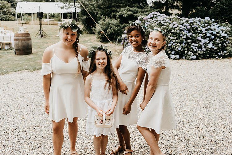 Flower Girls White Dresses Rustic Greenery Copper Chateau Wedding in France http://hindmari.com/