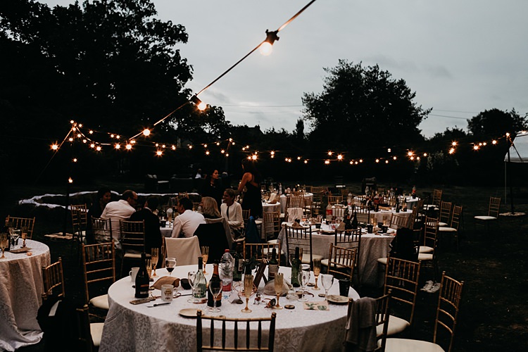 Festoon Lights Outdoor Rustic Greenery Copper Chateau Wedding in France http://hindmari.com/