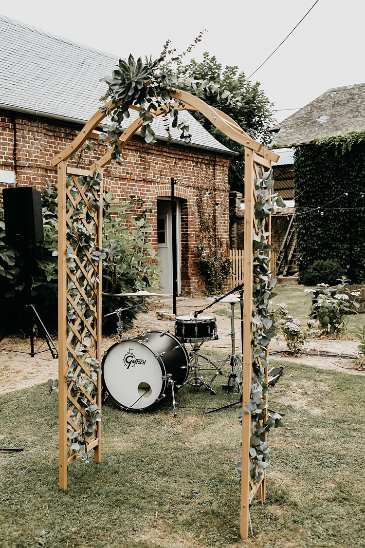 Arch Ceremony Outdoor Succulents Rustic Greenery Copper Chateau Wedding in France http://hindmari.com/