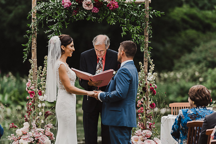 Stylish Woodland Tipi Wedding Flower Arch https://willpatrickweddings.com/