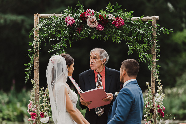 Stylish Woodland Tipi Wedding Flower Arch https://willpatrickweddings.com/