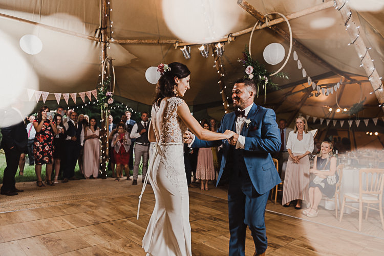Stylish Woodland Tipi Wedding Flower Arch https://willpatrickweddings.com/