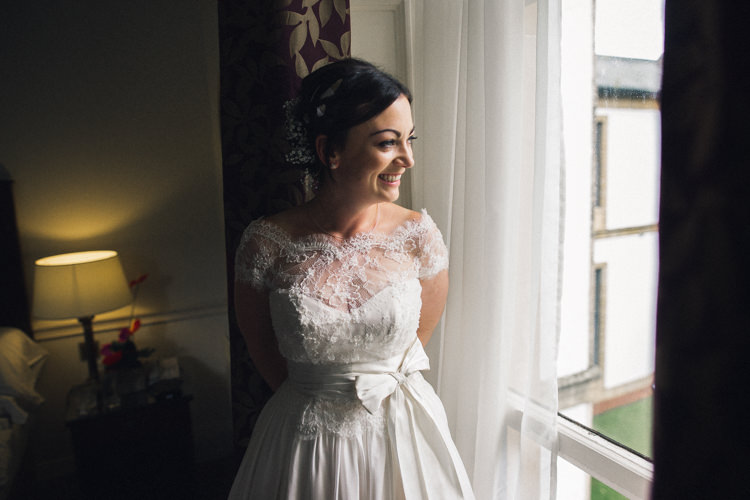 Lace Dress Gown Bride Bridal Bow Outdoorsy Welcoming Colourful Tipi Wedding http://www.sallytphoto.com/