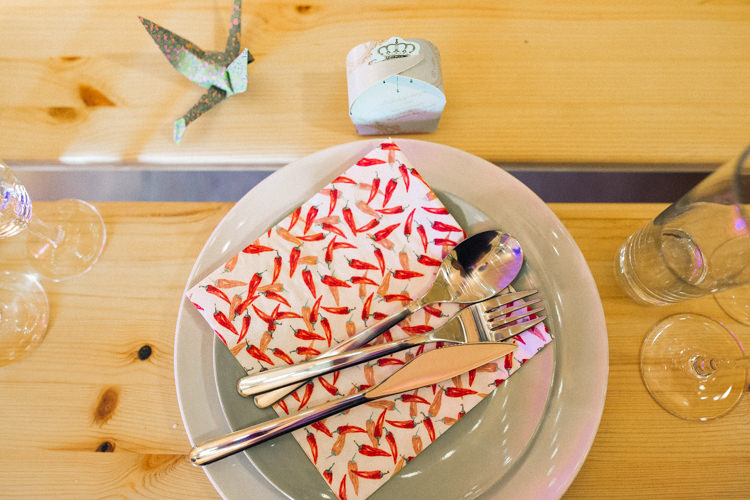 Place Setting Table Origami Rustic Outdoorsy Welcoming Colourful Tipi Wedding http://www.sallytphoto.com/
