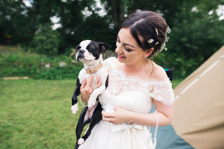 Dog Pet Bride Outdoorsy Welcoming Colourful Tipi Wedding http://www.sallytphoto.com/