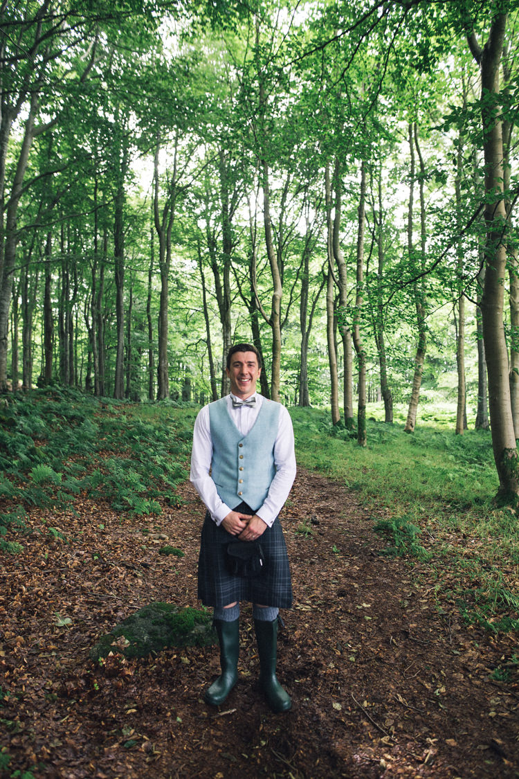Kilt Groom Waistcoat Bow Tie Outdoorsy Welcoming Colourful Tipi Wedding http://www.sallytphoto.com/