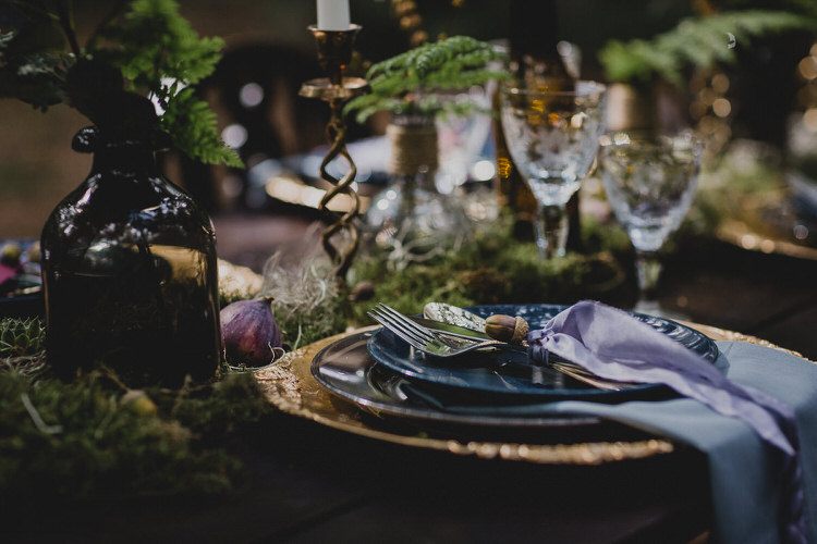 Tablescape Flowers Candles Decor Moss Atmospheric Woodland Wedding Ideas http://www.kategrayphotography.com/