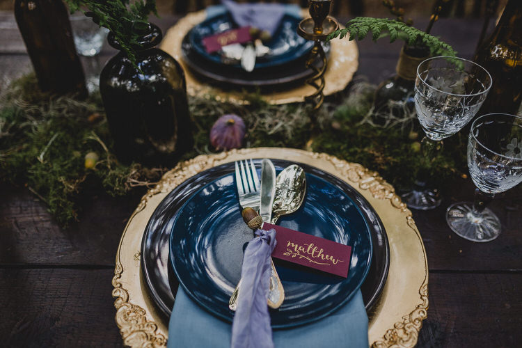 Tablescape Flowers Candles Decor Moss Atmospheric Woodland Wedding Ideas http://www.kategrayphotography.com/