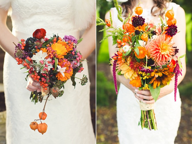 Chinese Lantern Wedding Bouquet Flowers Autumn