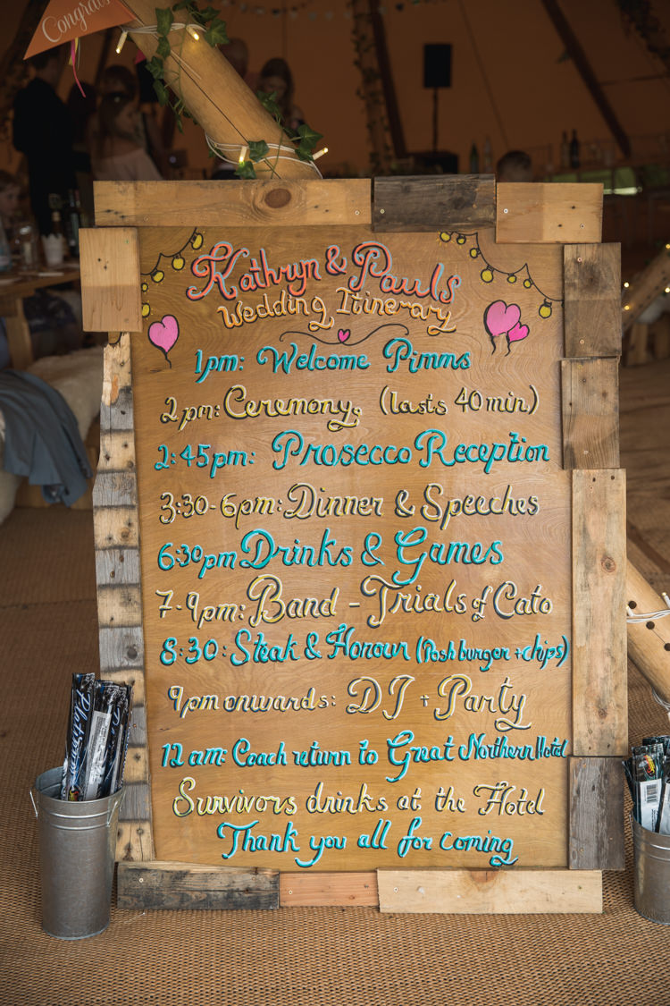 Wooden Rustic Painted Sign Order Day Events Boho Festival Tipi Wedding http://alexaclarkekent.com/