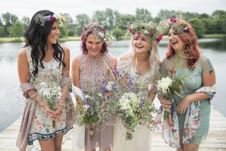 Mismatched Bridesmaids Flowers Crowns Boho Festival Tipi Wedding http://alexaclarkekent.com/