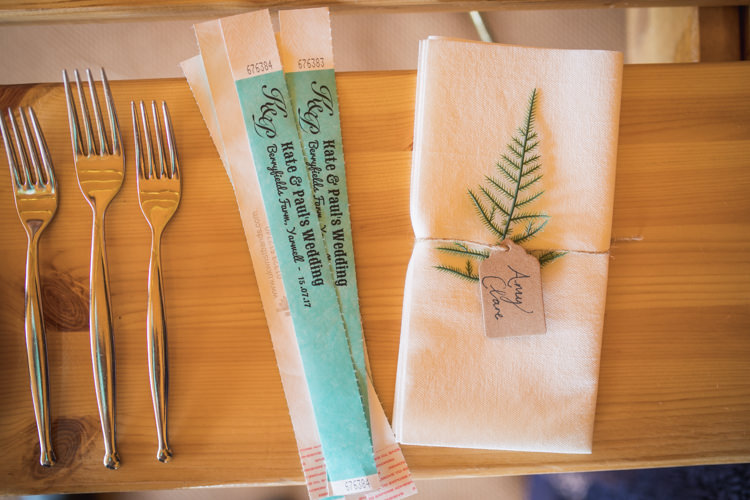 Place Setting Wrist Band Fern Luggage Tag Boho Festival Tipi Wedding http://alexaclarkekent.com/