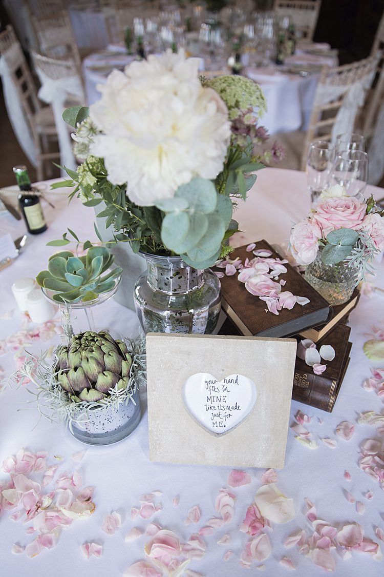 Table Centre Vintage Books Frame Succulents Peonies Roses Vase Petals Classic Romantic Pretty Wedding https://kerryannduffy.com/