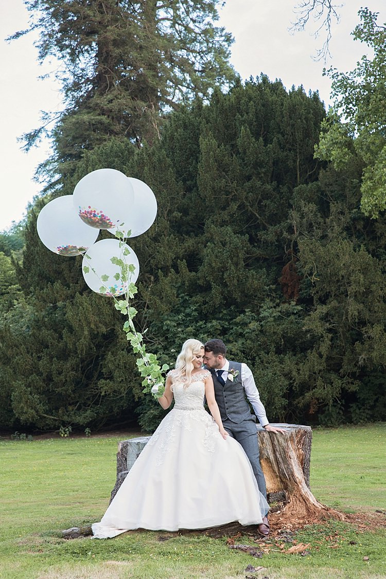 Bride Bridal Dress Gown Ronald Joyce Strapless Sweetheart Crystal Swarovski Shoulder Necklace Veil Blush Reiss Groom Waistcoat Grey Giant Oversize Balloon Ivy White Classic Romantic Pretty Wedding https://kerryannduffy.com/