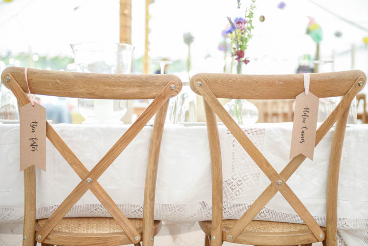Chairs Seats Bride Groom Rustic Dining Fun Pastel Country Marquee Wedding http://kimberleywaterson.com/