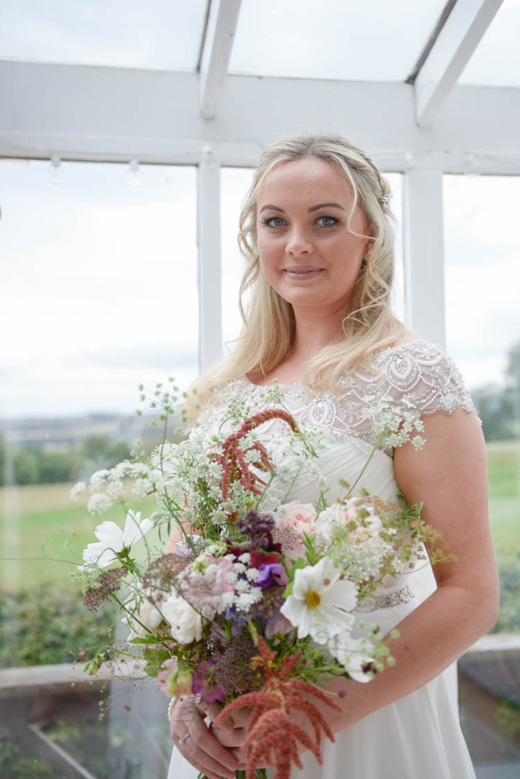 Bride Bridal Justin Alexander Dress Gown Meadow Wild Flower Florals Bouquet Fun Pastel Country Marquee Wedding http://kimberleywaterson.com/