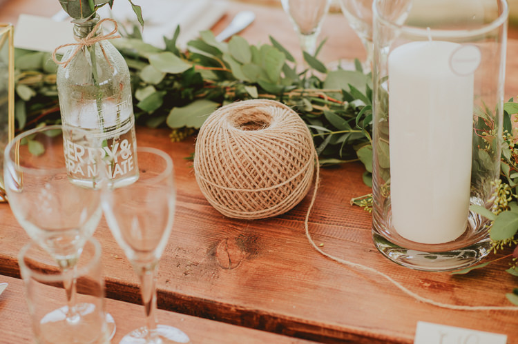 Twine Candles Rustic Greenery White Apple Orchard Wedding http://bigbouquet.co.uk/