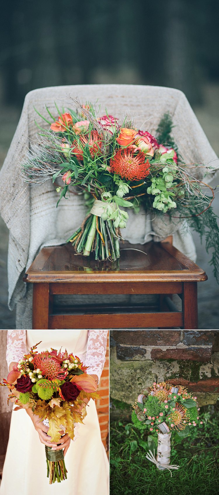 Pincushion Wedding Bouquet Flowers Autumn