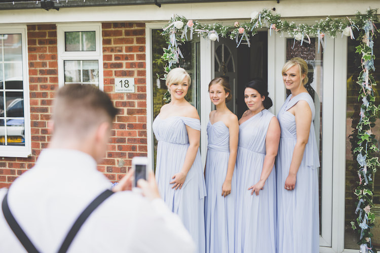 Multiway Bridesmaids ASOS Powder Blue Grecian Drop Shoulder Garland Black Tie Glamour Country Estate Wedding https://www.chrisblackledgephotography.co.uk/