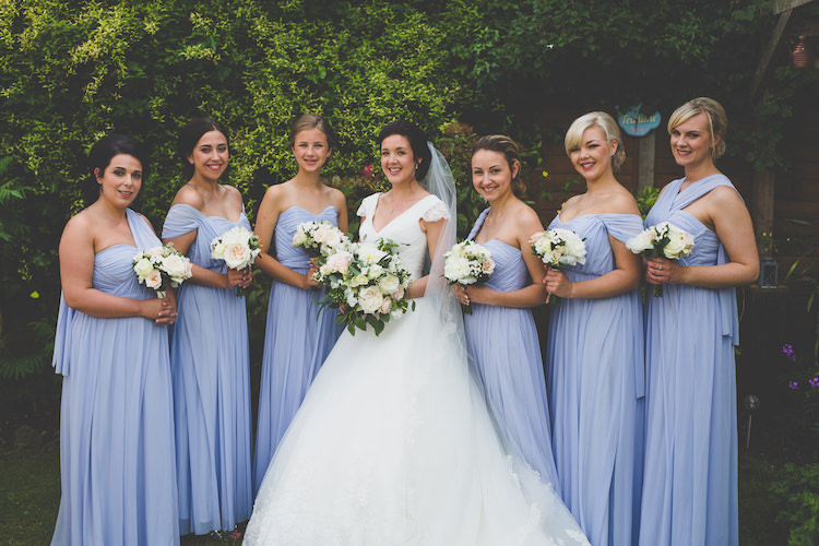 Bride Bridal Ronald Joyce A Line Dress Gown ASOS Bridesmaids Multiway Powder Blue Baby Black Tie Glamour Country Estate Wedding https://www.chrisblackledgephotography.co.uk/