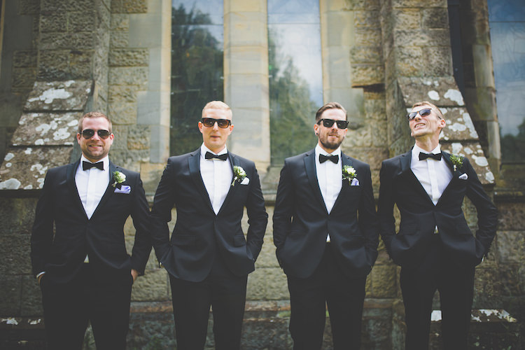 Groom Groomsmen Bow Tie Tuxedo Powder Blue Pocket Square Black Tie Glamour Country Estate Wedding https://www.chrisblackledgephotography.co.uk/