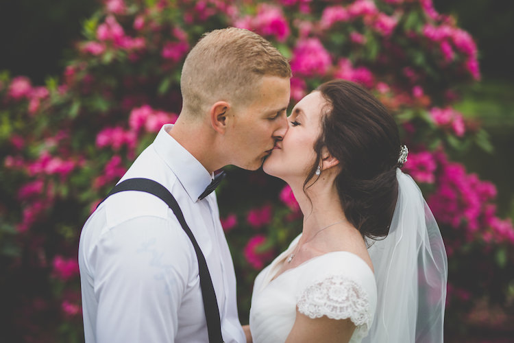 Bride Bridal Ronald Joyce A Line Dress Gown Cap Sleeve V Neck Veil Braces Groom Bow Tie Black Tie Glamour Country Estate Wedding https://www.chrisblackledgephotography.co.uk/