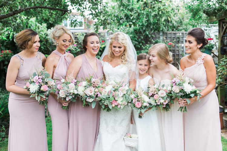 Pink Mismatched Bridesmaid Dresses Simple Natural Honest Marquee Wedding https://www.gemmagiorgio.com/