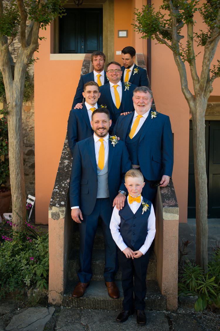 Groomsmen Page Boy Bowtie Yellow Navy Outdoor Tuscany Wedding http://www.natalymontanari.com/