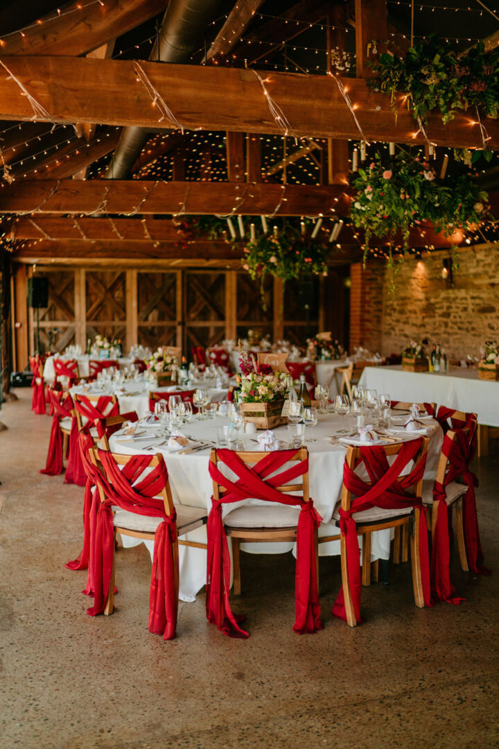 Autumn Red Wedding Barn Reception Decorations Jarek Lepak