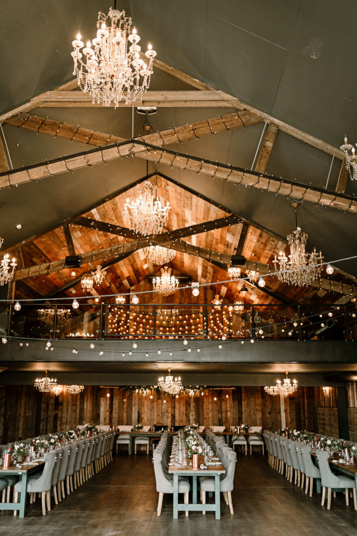 Barn Wedding Lighting Idea Chandelier Hayley Baxter Photography
