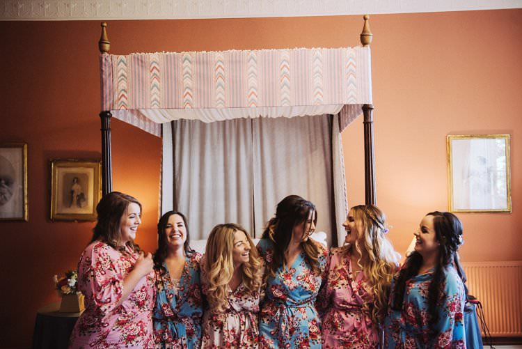 Floral Dressing Gowns Bride Bridal Bridesmaid Bohemian Creative Summer Barn Wedding http://www.pocketsquarephotography.com/