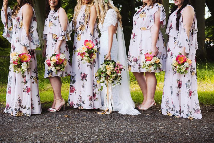 Floral Bridesmaid Dresses Bohemian Creative Summer Barn Wedding http://www.pocketsquarephotography.com/