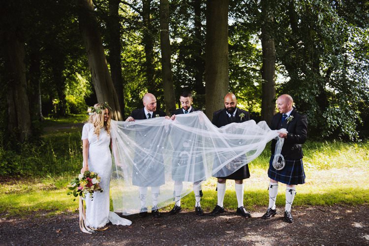 Houghton NYC Open Lace Back Dress Gown Bride Bridal Veil Bohemian Creative Summer Barn Wedding http://www.pocketsquarephotography.com/