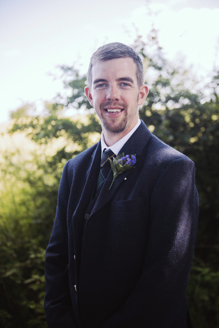 Kilt Tartan Groom Tie Bohemian Creative Summer Barn Wedding http://www.pocketsquarephotography.com/